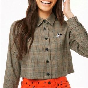Forever21 x Disney Mickey Mouse Plaid Crop Top